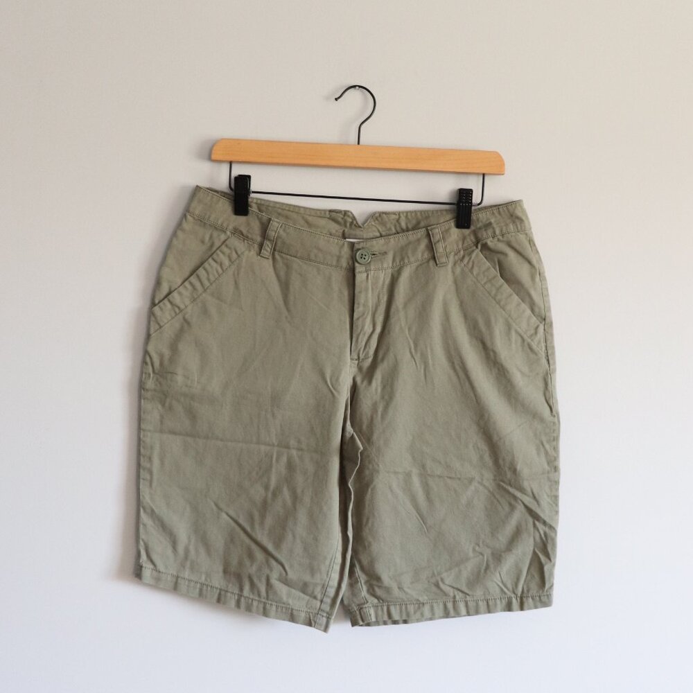 Columbia Women's Sz 10 Green Activewear Cotton Hiking Pocket Athletic‎ Shorts